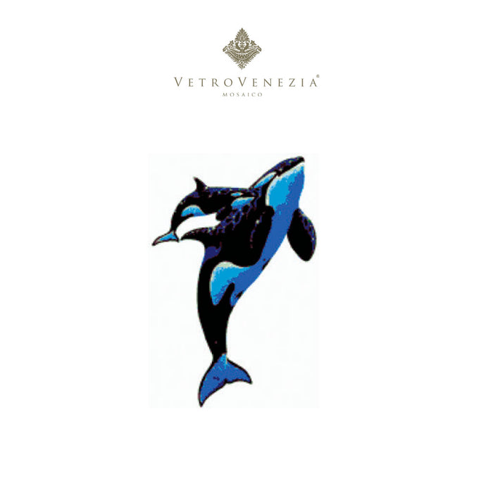 Mosaico Vetro Venezia Figuras de Orcas / mosaico 1×1 cm