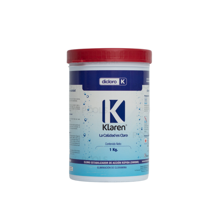 Klaren Dicloro Para Superclorar Agua de Albercas, Piscinas y Spas