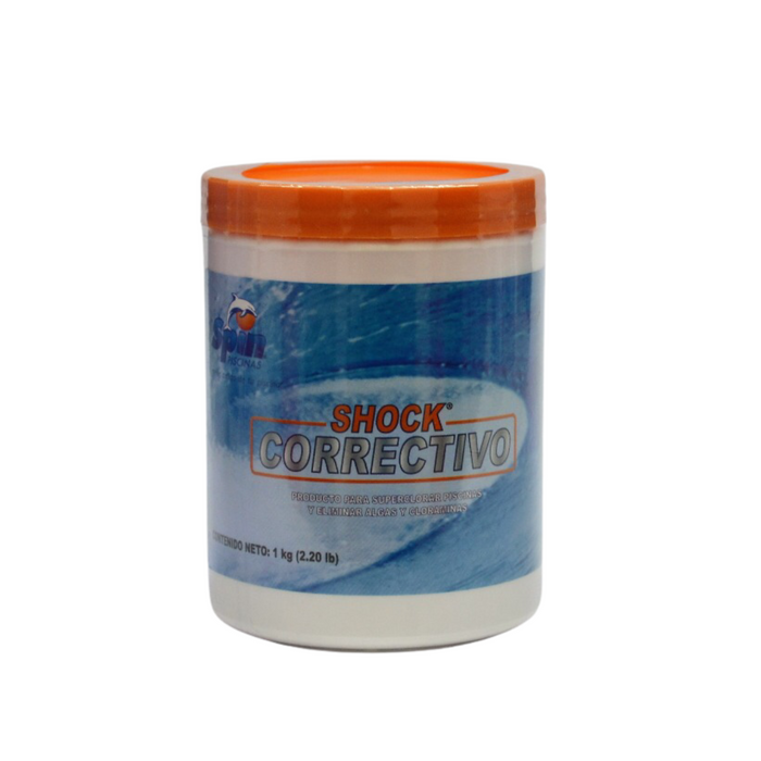 Spin Shock Correctivo 65% Cloro Para Saneamiento de Albercas, Piscinas y Spas