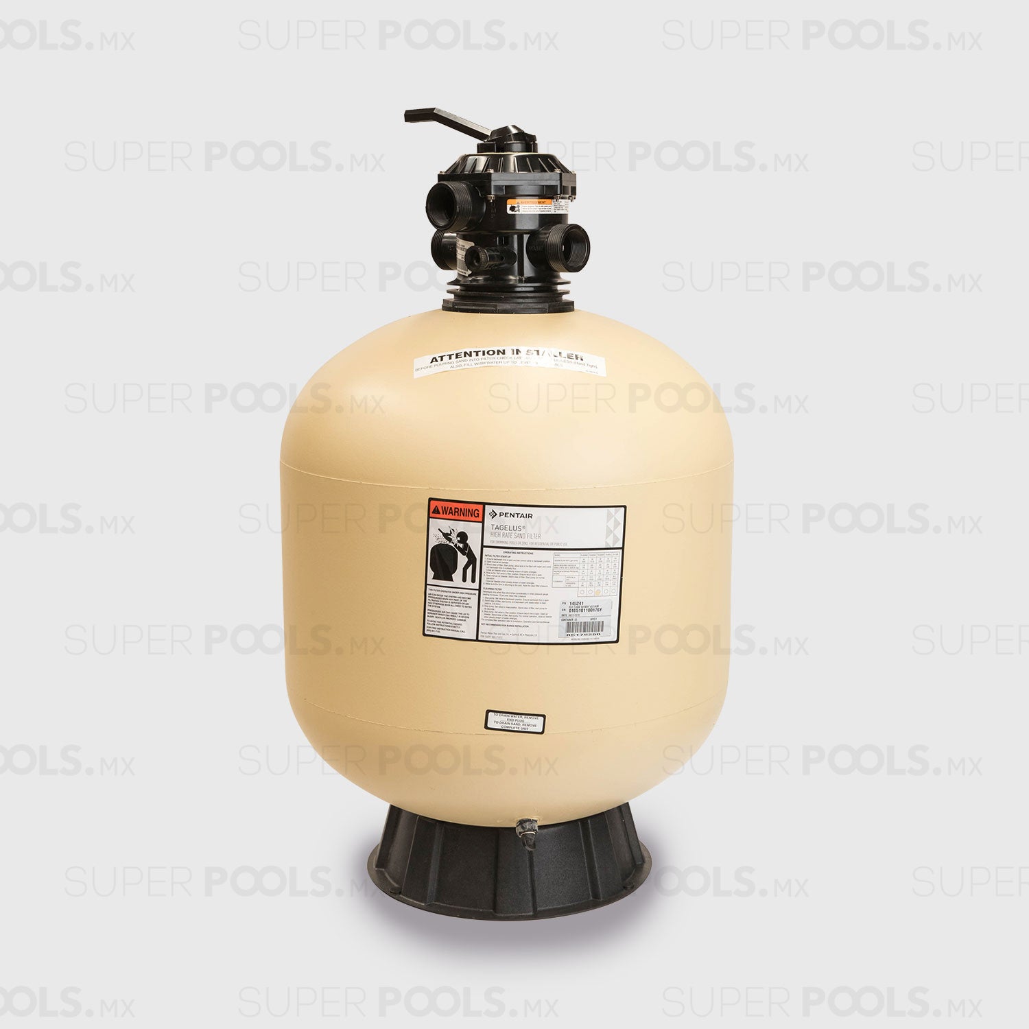Filtro de Arena Marca Pentair Tagelus con Válvula Multipuerto para Albercas, Piscinas y Spas