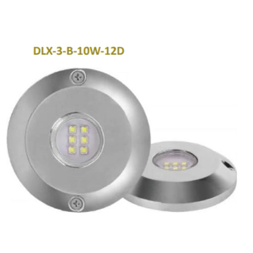 Lámpara LED para Piscina, Deluxe, PANDA, blanco puro, 10W, Acero Inoxidable, 3", DLX-3-B-10W-12D