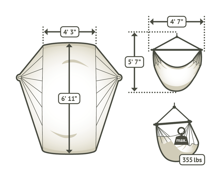 Hamaca mod. Habana Nougat de Algodón Orgánico