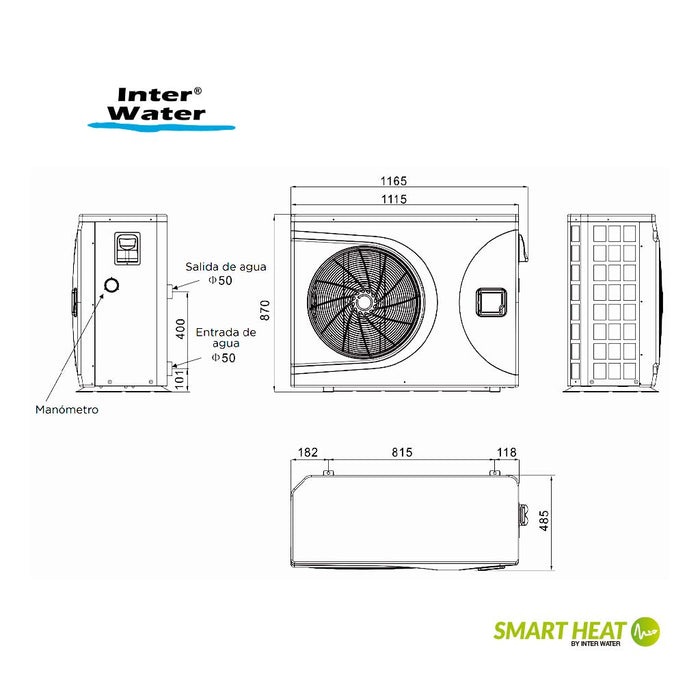 Bomba De Calor Smart Heat 65SH Marca Inter Water 65k Btus