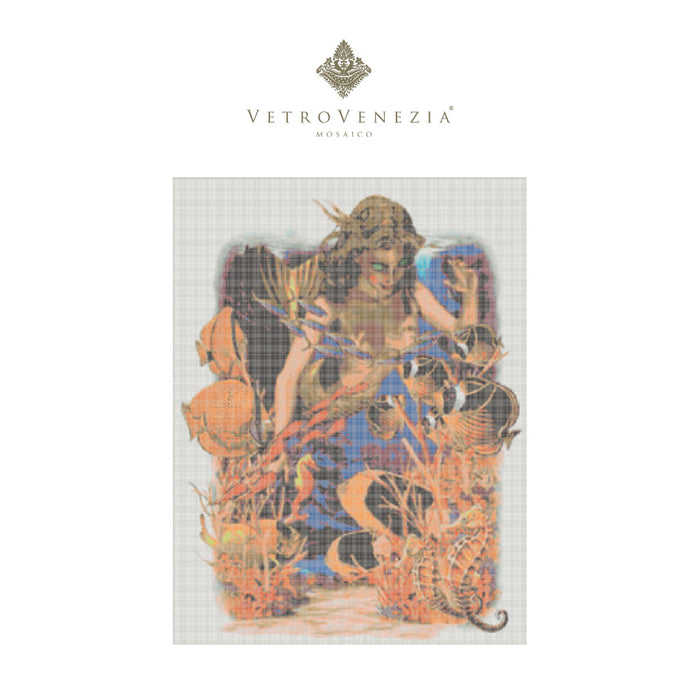 Mosaico Vetro Venezia Peces, Torugas y Arrecife / mosaico 1×1 cm